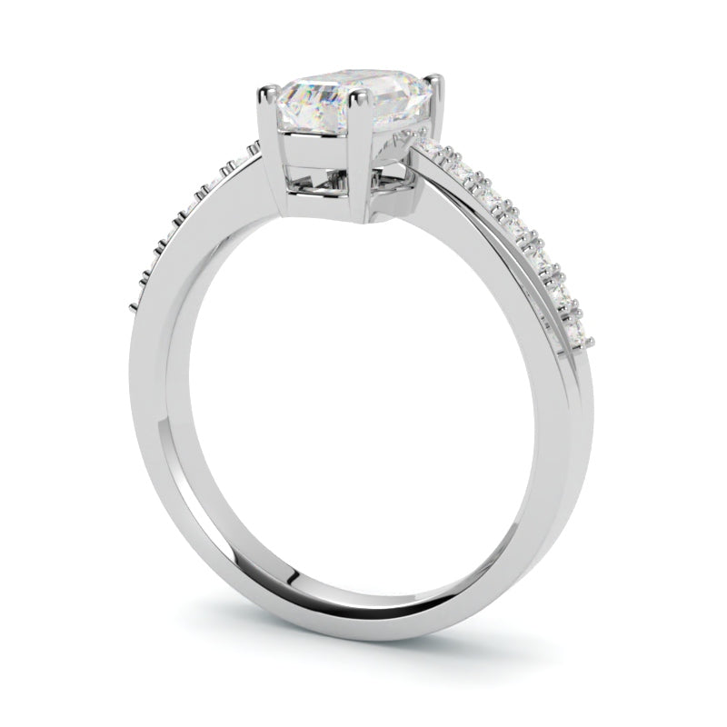 Pierścionek zaręczynowy z białego złota 750 – naturalny diament, wysoka jakość